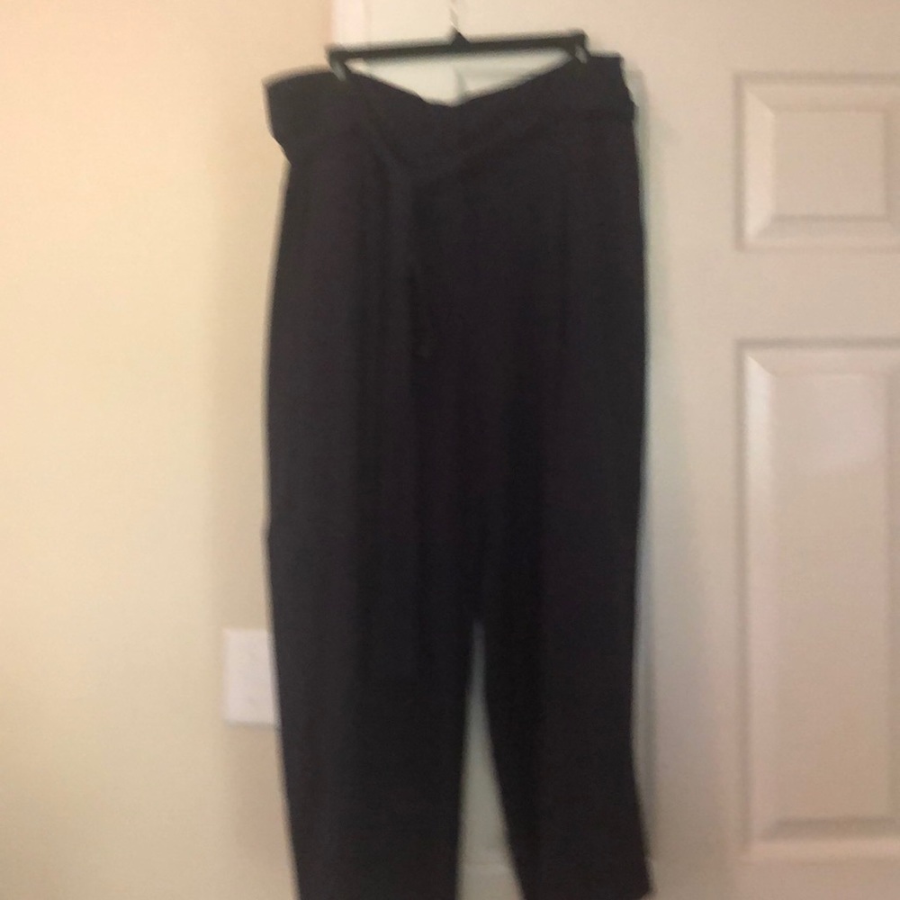 Joules navy tie waisted wide leg pants